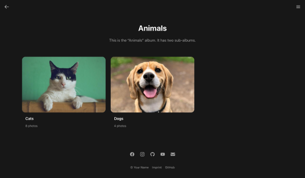 Show the sections of this album